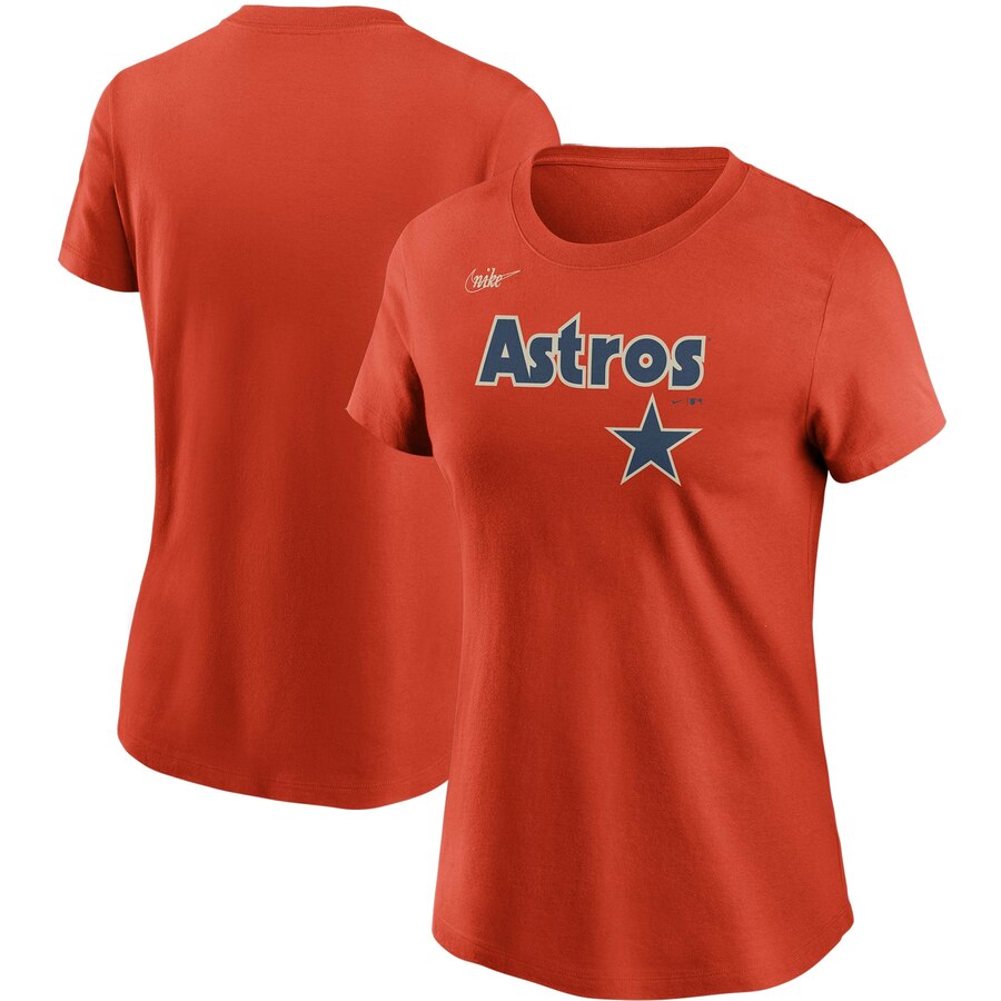 Houston Astros Nike Women's Cooperstown Collection Wordmark T-Shirt Orange